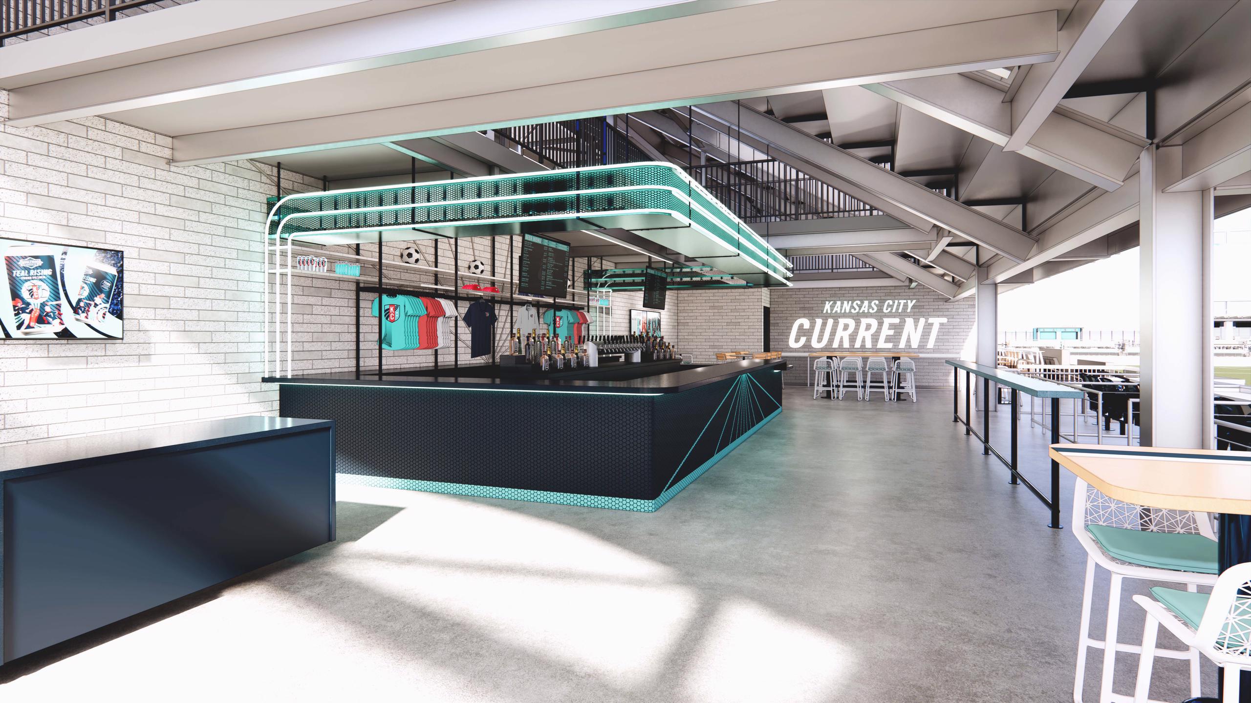 A view of the bar in the South Concourse Club