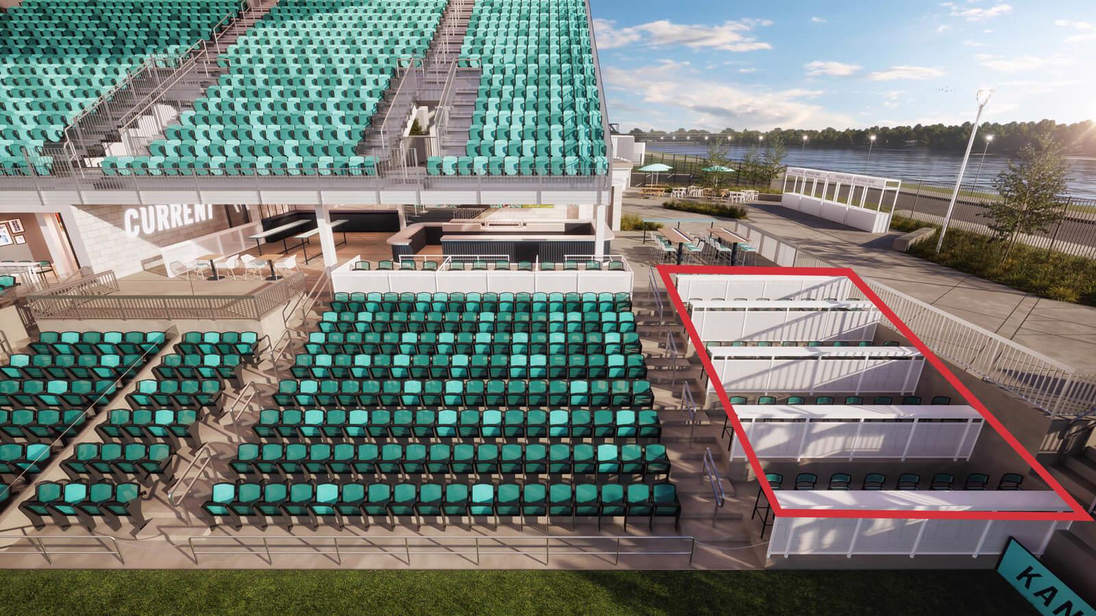 The Loge Rail seating area at CPKC Stadium