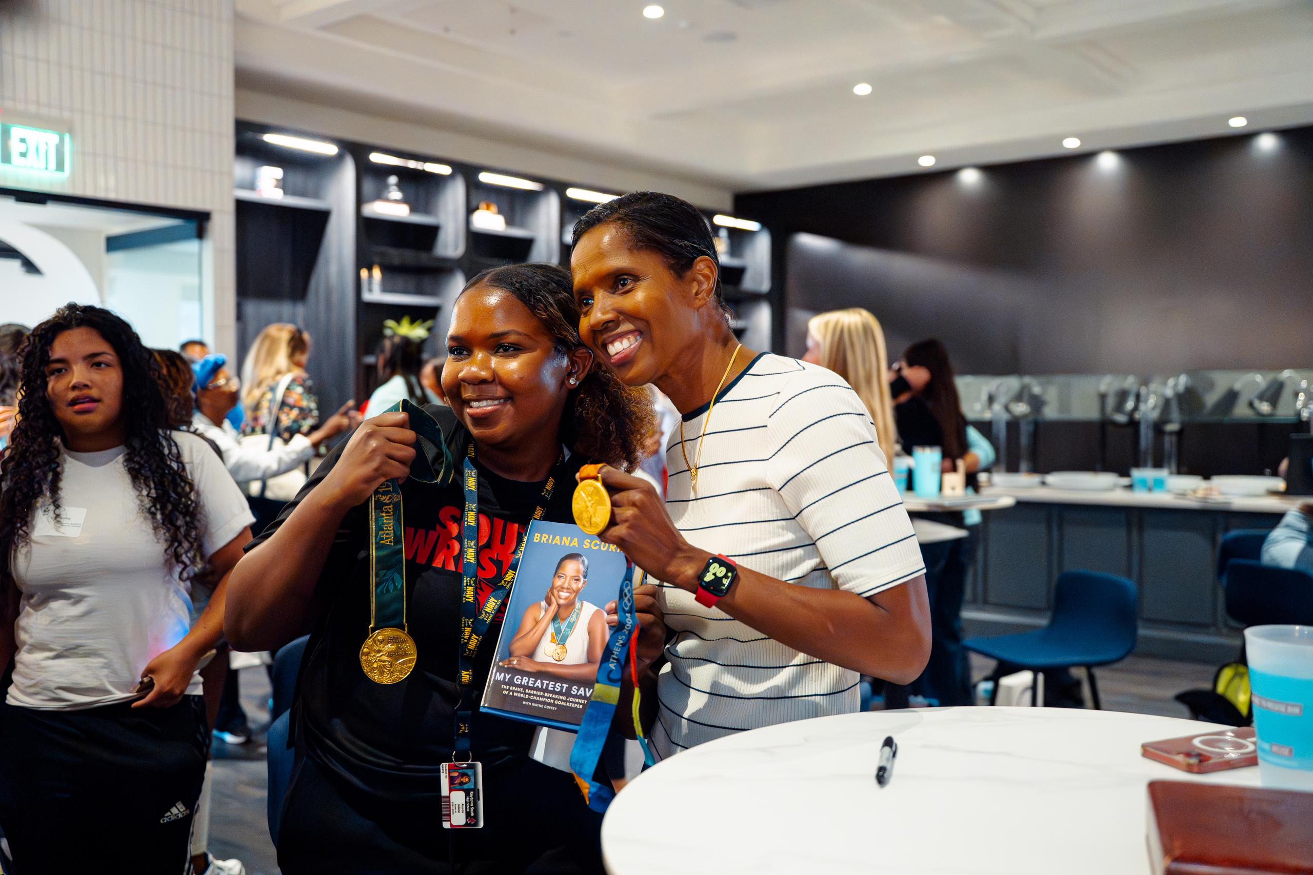 Bri Scurry with a Sideline the Stigma attendee.