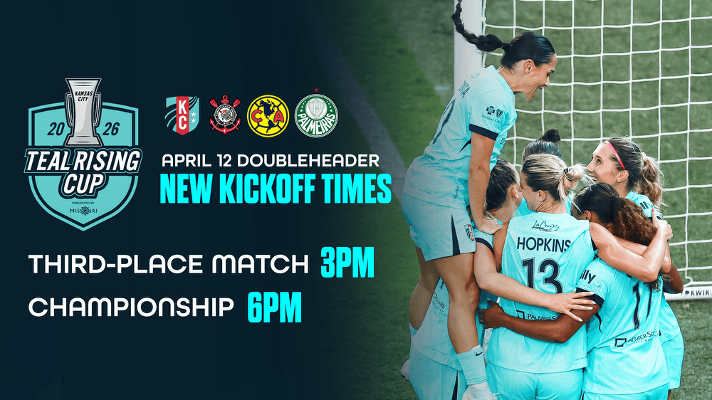 Time Changes Announced for April 12 Doubleheader of Teal Rising Cup, pres. By Visit Missouri  Kansas City Current