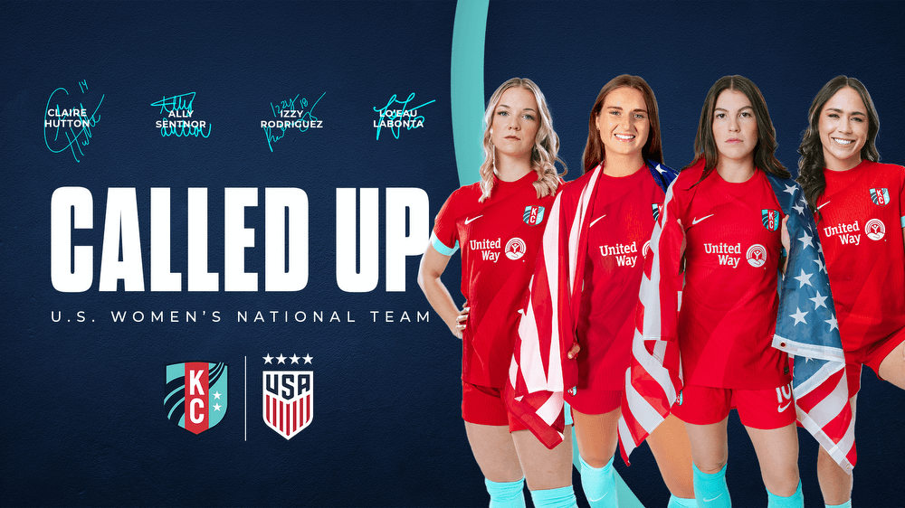 Claire, Ally, Izzy and Lo as U.S Women's National Team Calluped players cover graphic.