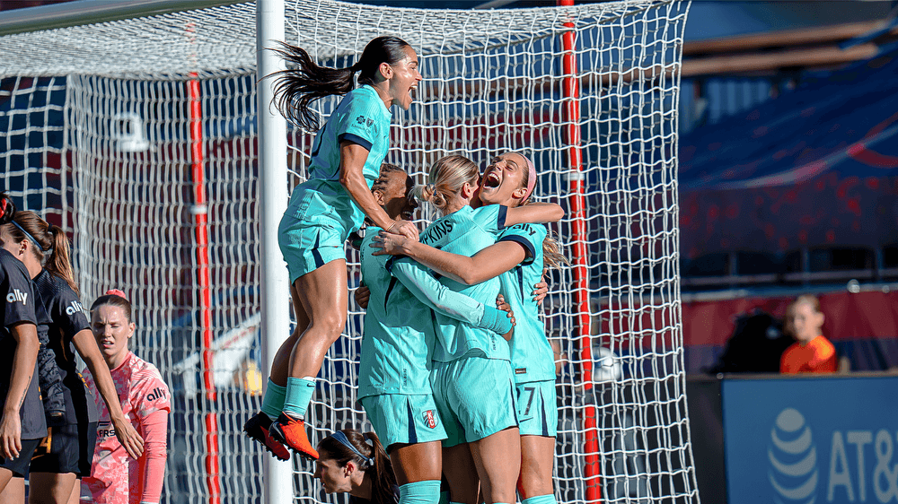 Team Celebration after Haley Hopkins Goal