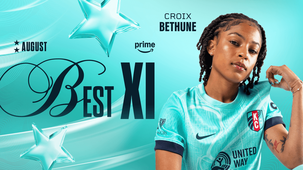 Midfielder Croix Bethune Named to Third Straight NWSL Best XI of the Month, pres. by Amazon Prime Kansas City Current