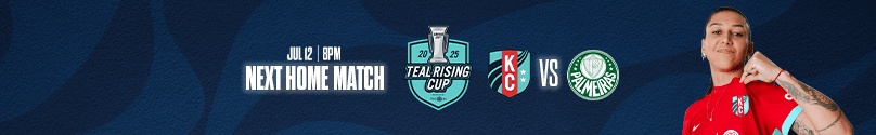 Next Home match July 12. The Teal Rising Cup KC Current vs Palmeras.