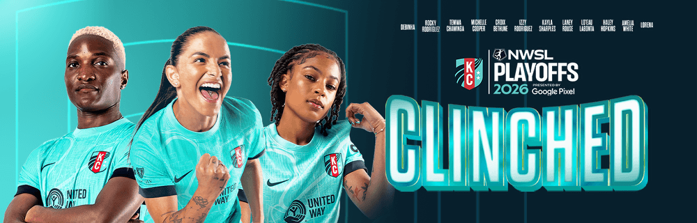 NWSL 2026 Playoffs Clinched presented by Google Pixel cover graphic featuring roster of players in a movie poster look.