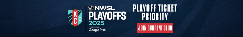 KC Current NWSL Playoffs 2025 presented by google pixel. This is a graphic promoting Playoff Ticket Priority to Join Current Club.
