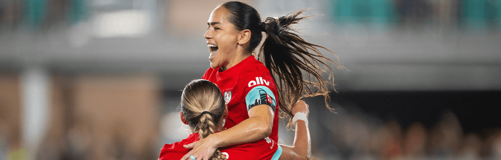 Lo and Alex celebrating win as match recap photo.