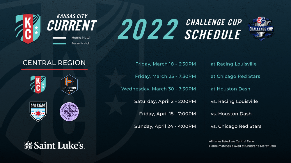 Kansas Schedule S 2022 Kansas City Current Open 2022 Nwsl Challenge Cup Friday, March 18 At  Louisville - Kansas City Current