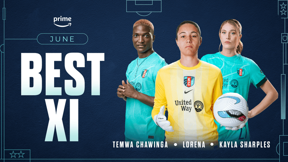A cover graphic of Temwa, Lorena, and Kayla as Best 11 in the month of June.