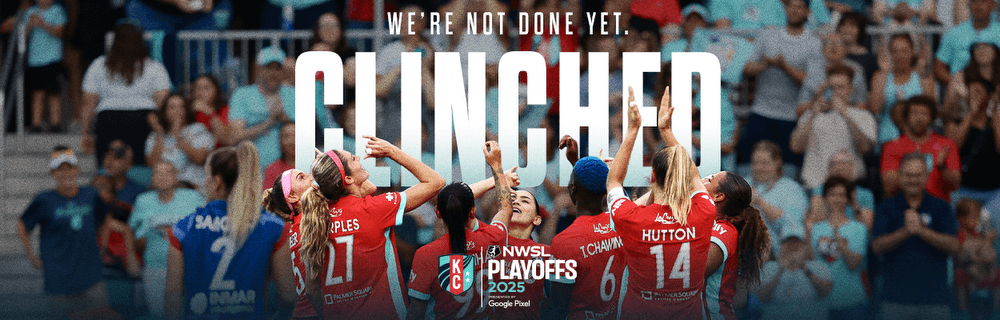 We're not done yet. Clinched NWSL Playoffs 2025 presented by Google Pixel Cover graphic.