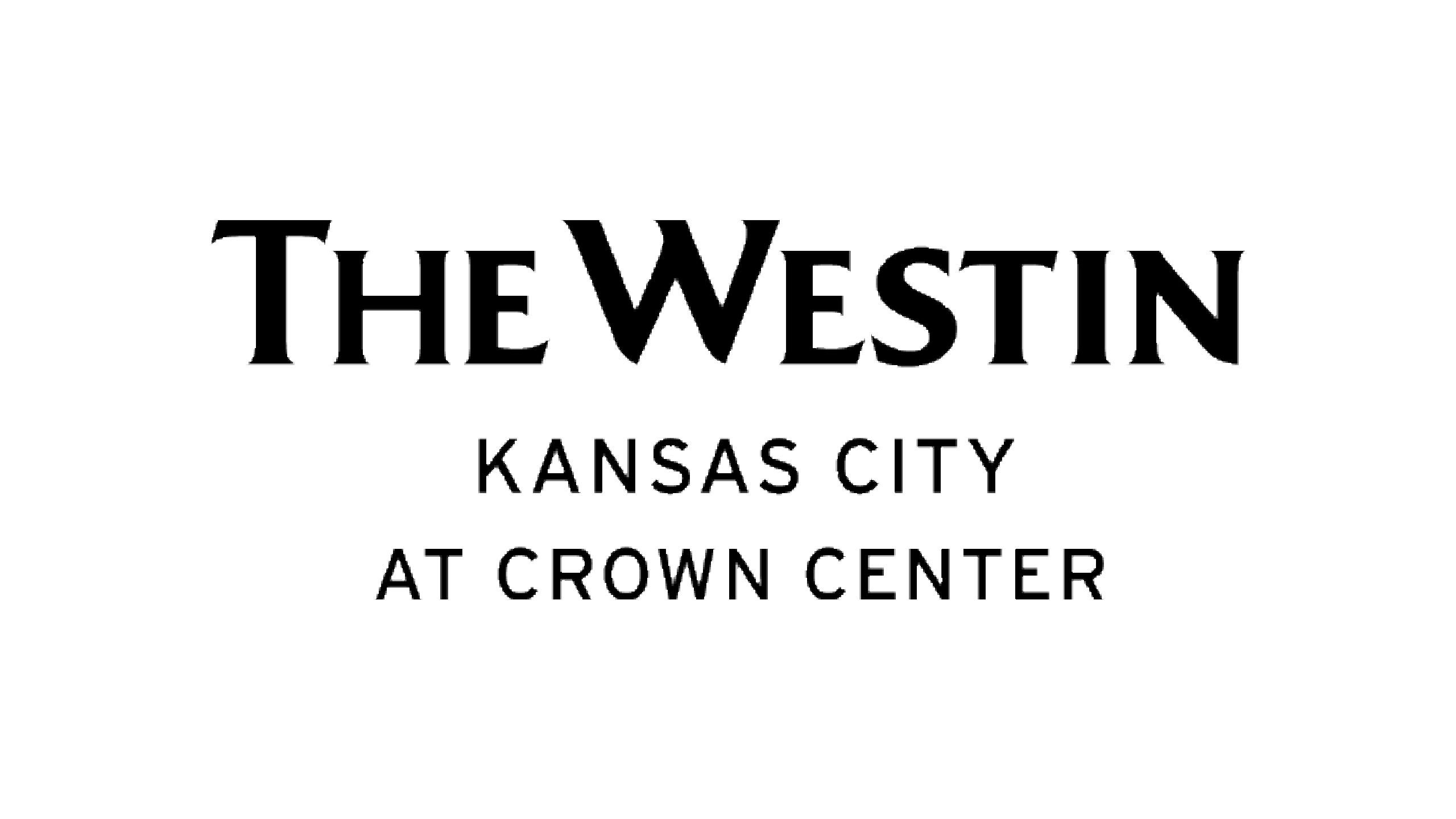 A black graphic logo for The Westin Kansas City at Crown Center partner.
