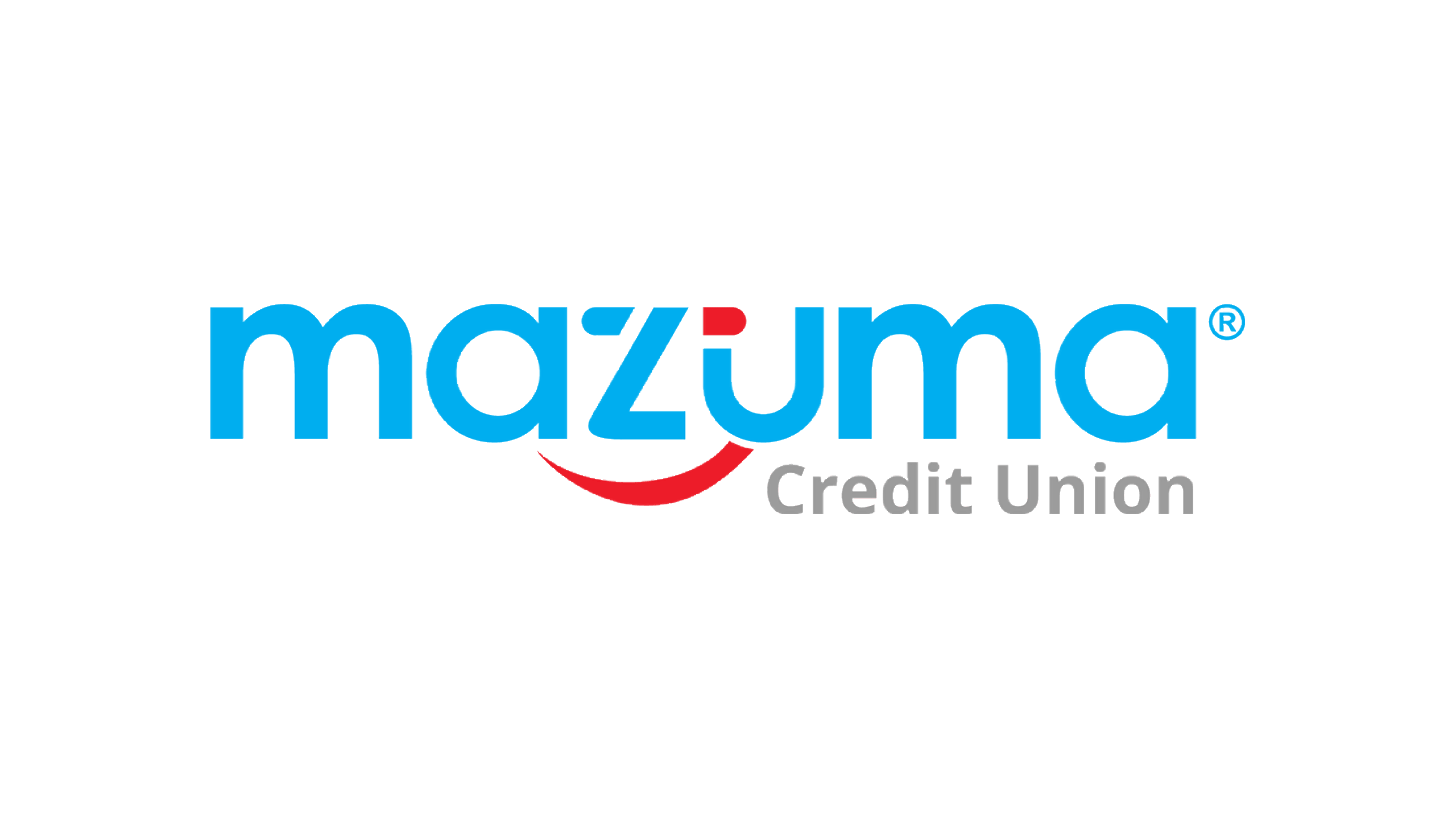 A blue, red and grey graphic logo for Mazuma credit union partner.