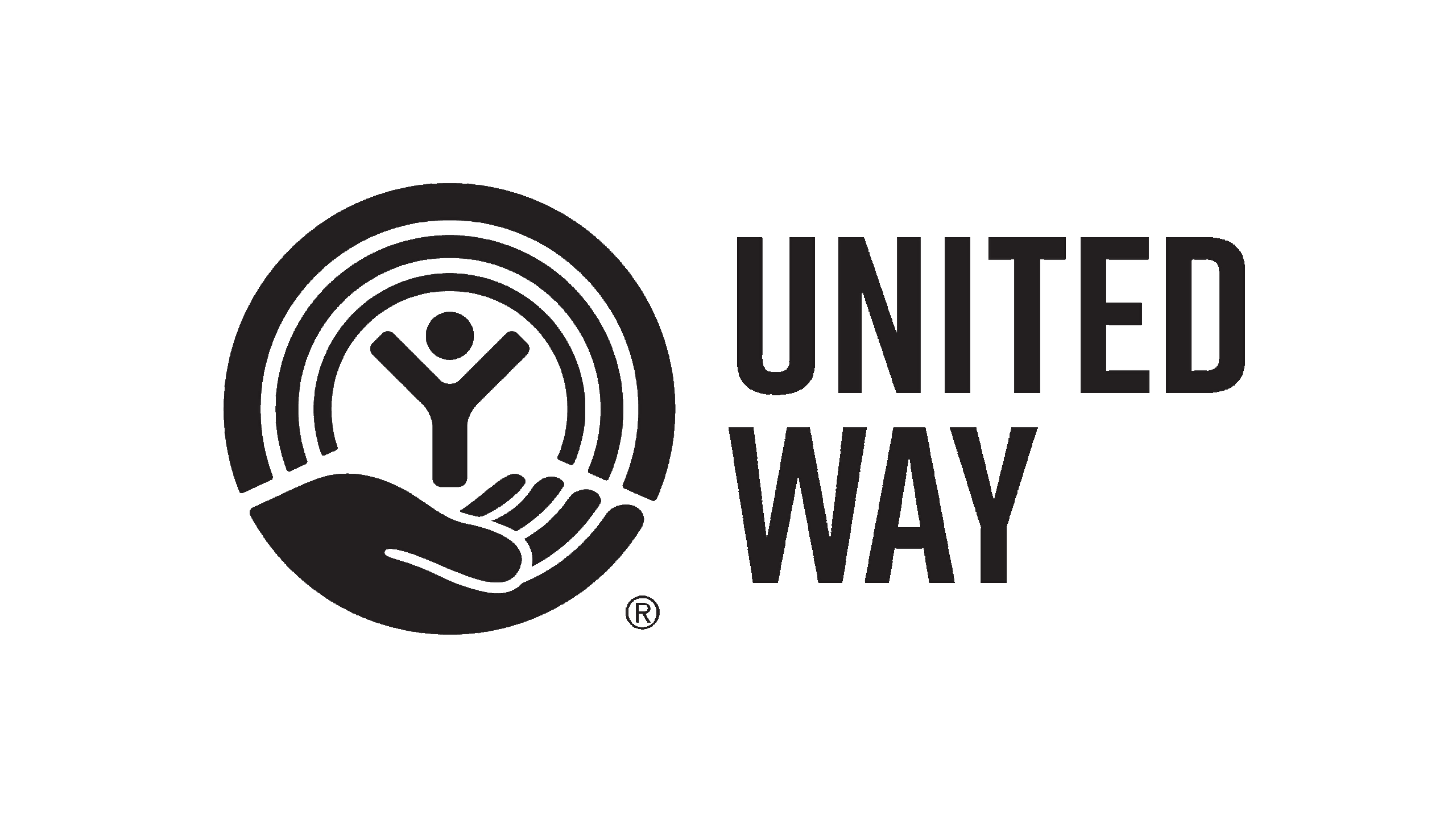 A black graphic logo for UnitedWay partner.