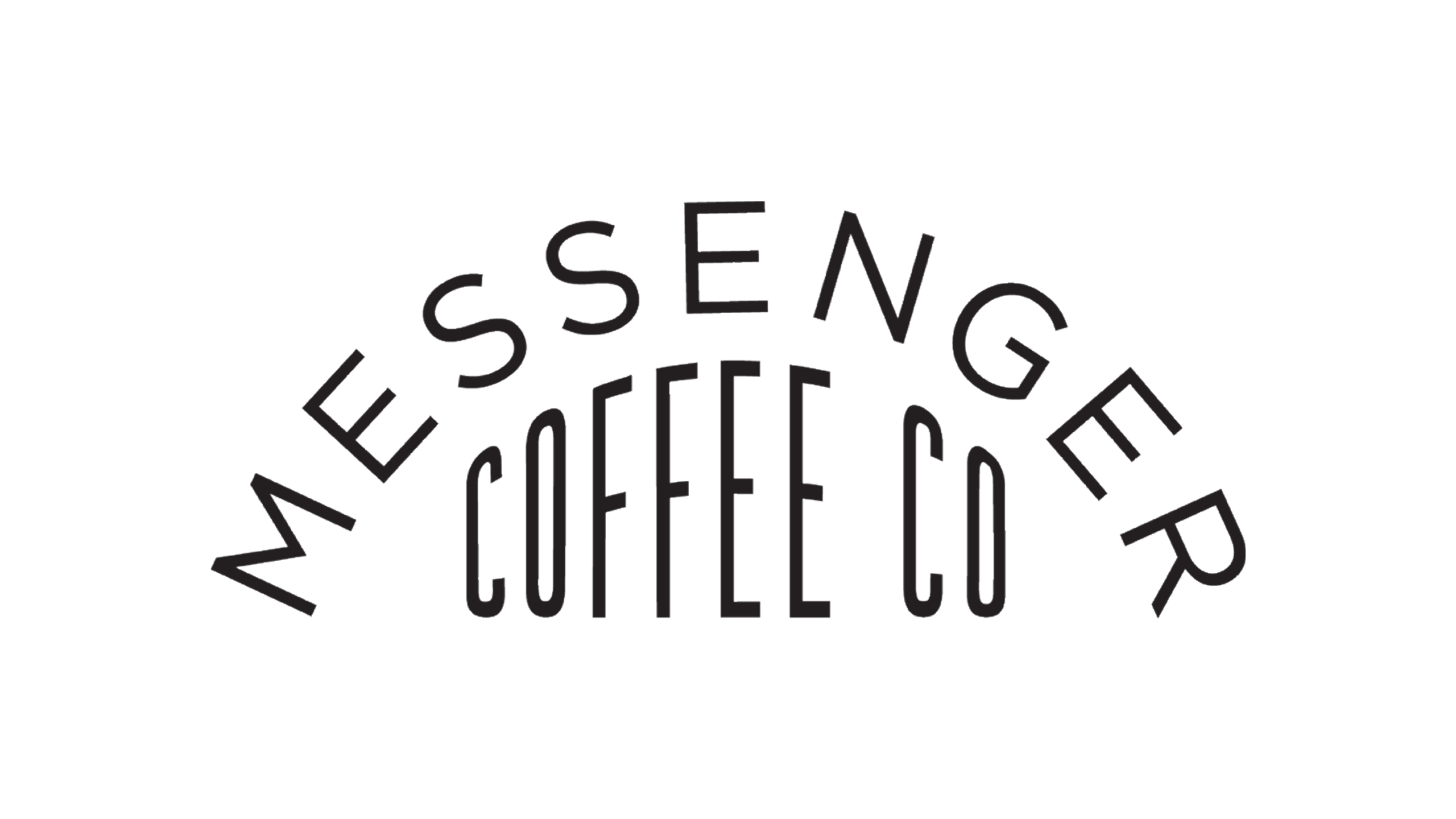 A black graphic logo for Messenger Coffee Co partner.