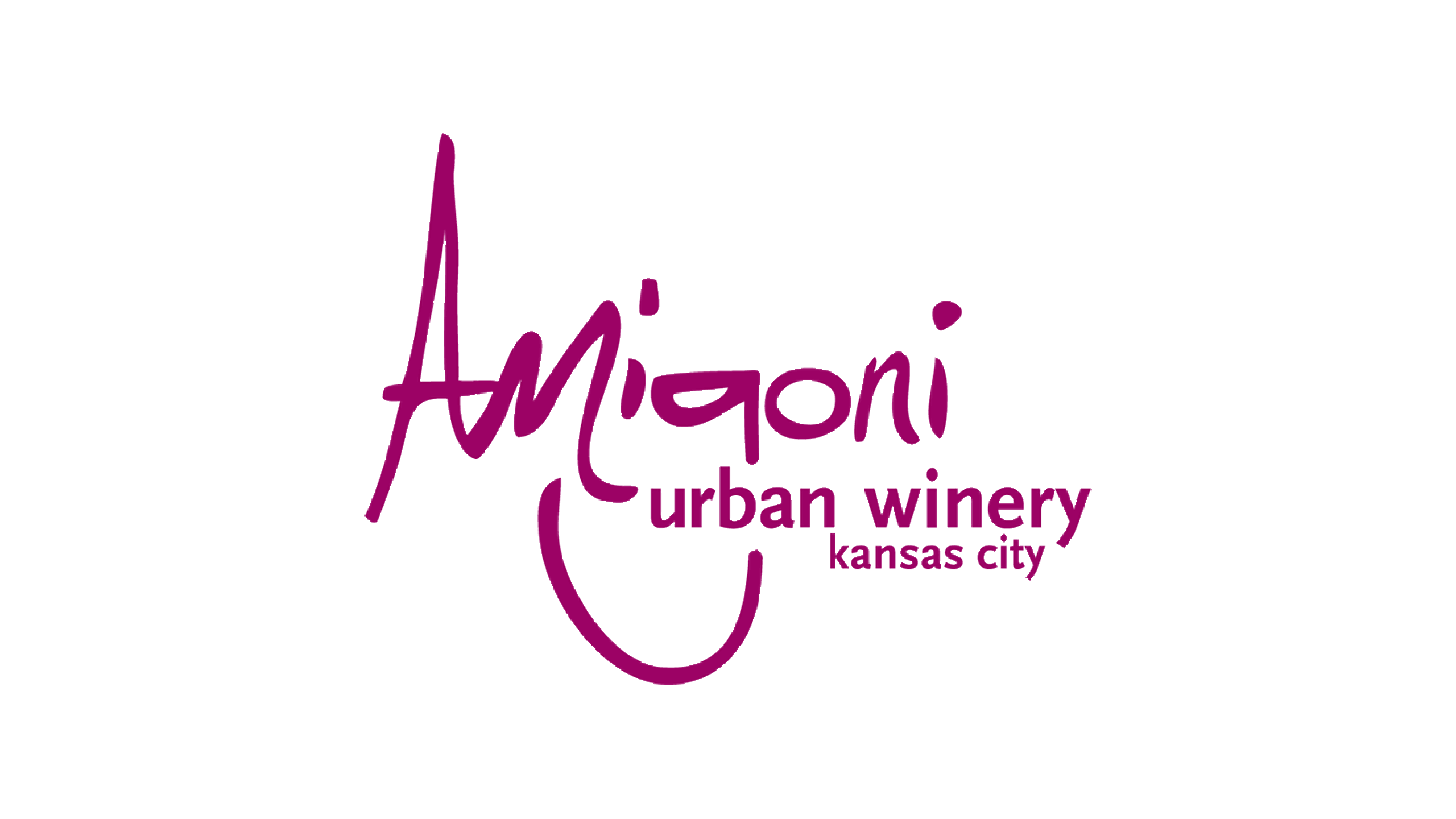 A maroon graphic logo for Amigoni urban winery kansas city partner.