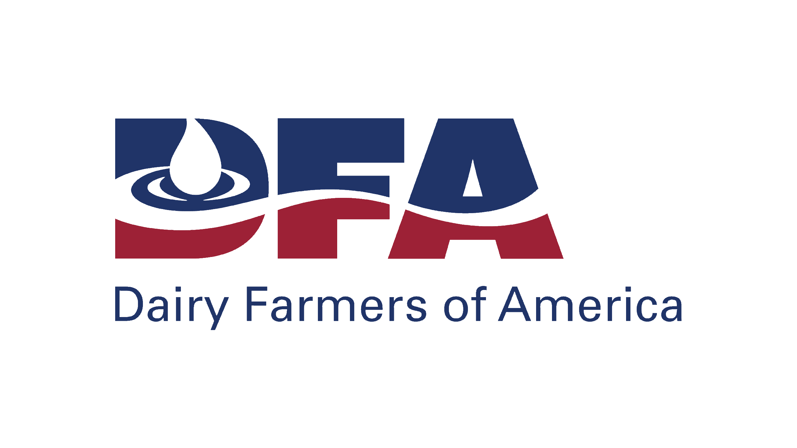 A blue and red graphic logo for Dairy Farmers of America partner, with DFA logo.