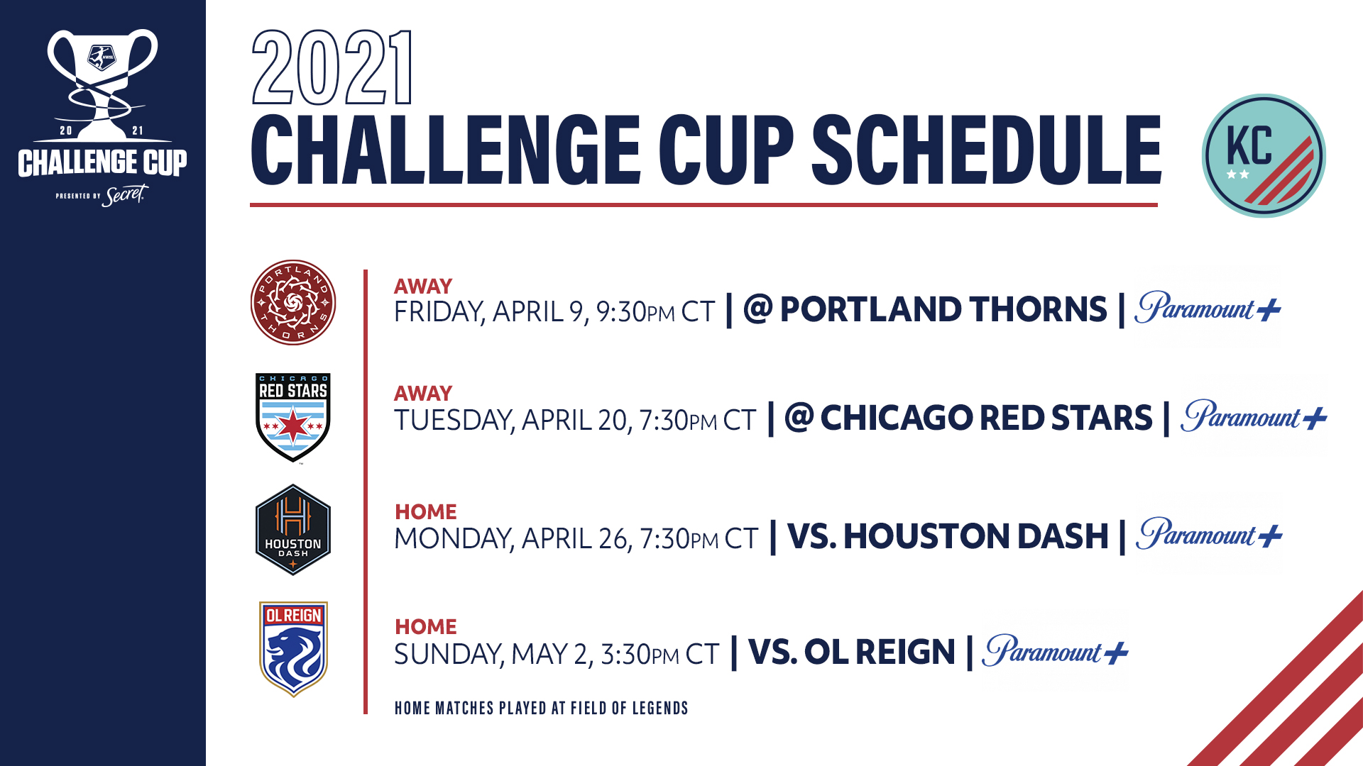 KC NWSL Challenge Cup Schedule