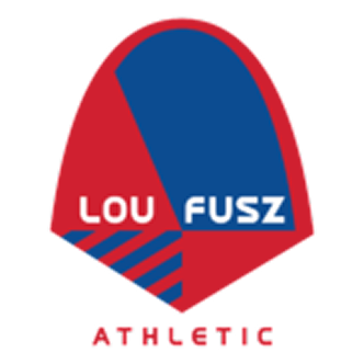 Red and blue Lou Fusz Athletic crest.
