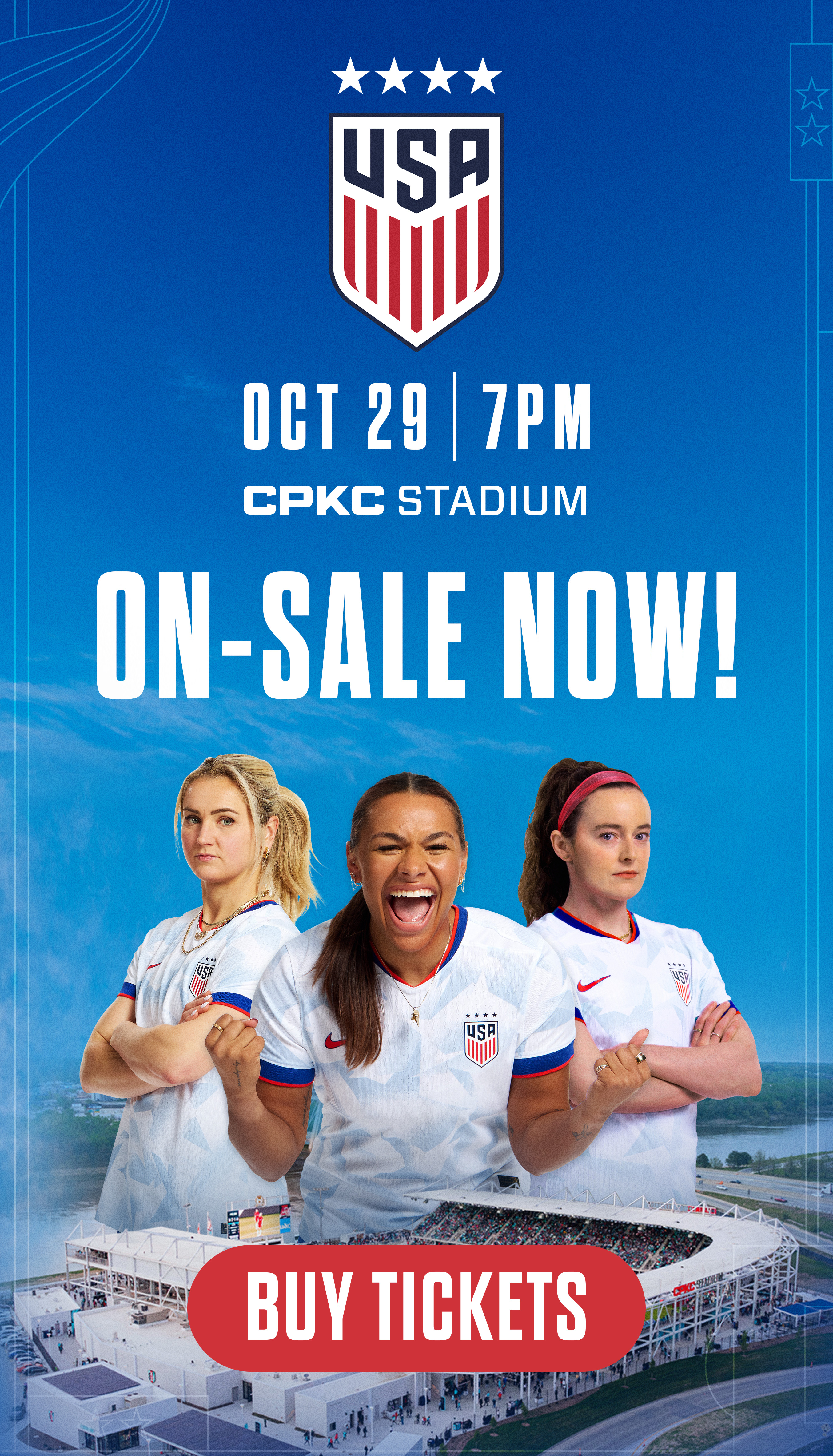 On-sale now buy tickets to US Women's national team match at CPKC Stadium.