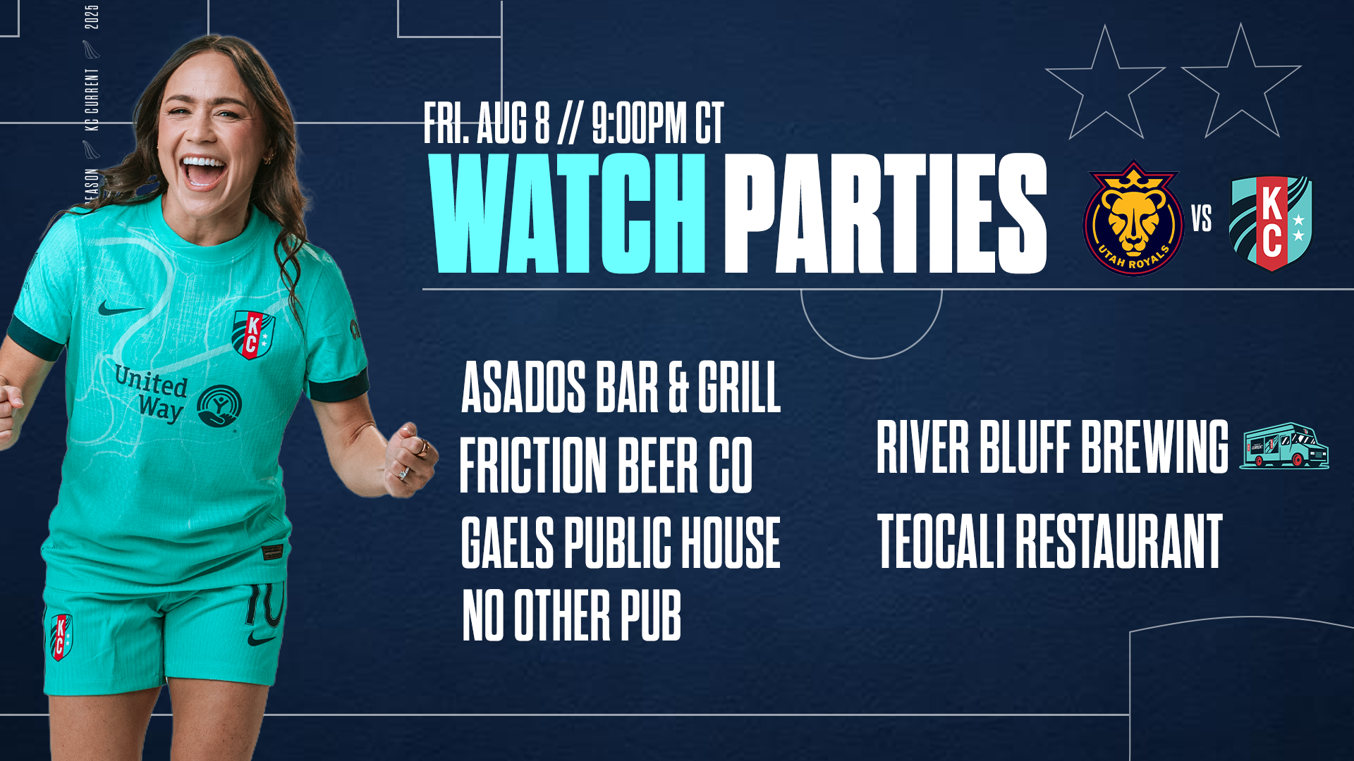Friday, Aug 8th watch party graphic at 9 pm central.