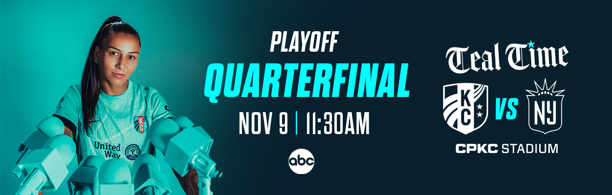 Playoff Quarterfinal Nov. 8 11:30 AM at CPKC Stadium on ABC KC Current vs Gotham FC.