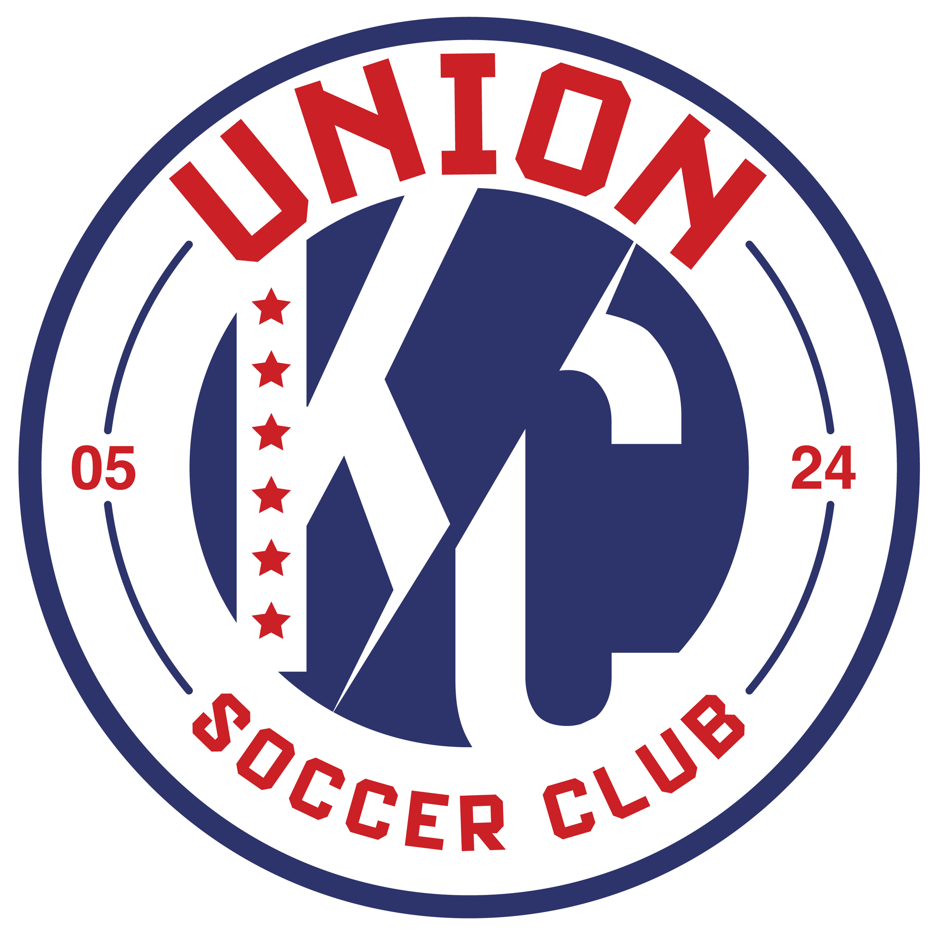 Red, white and blue Union soccer club Team Crest
