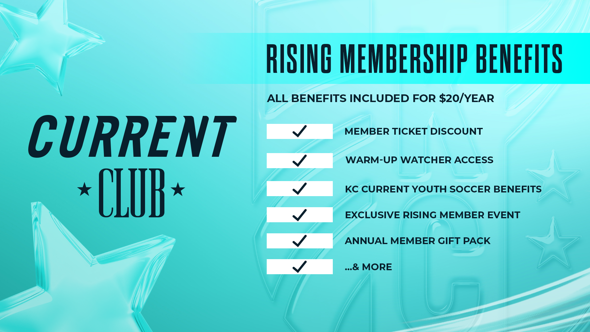 Rising Membership Benefits graphic with a layout of what is included.