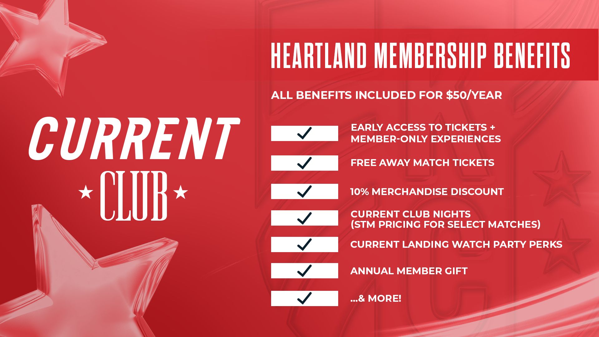 Heartland Membership Benefits graphic with a layout of what is included.