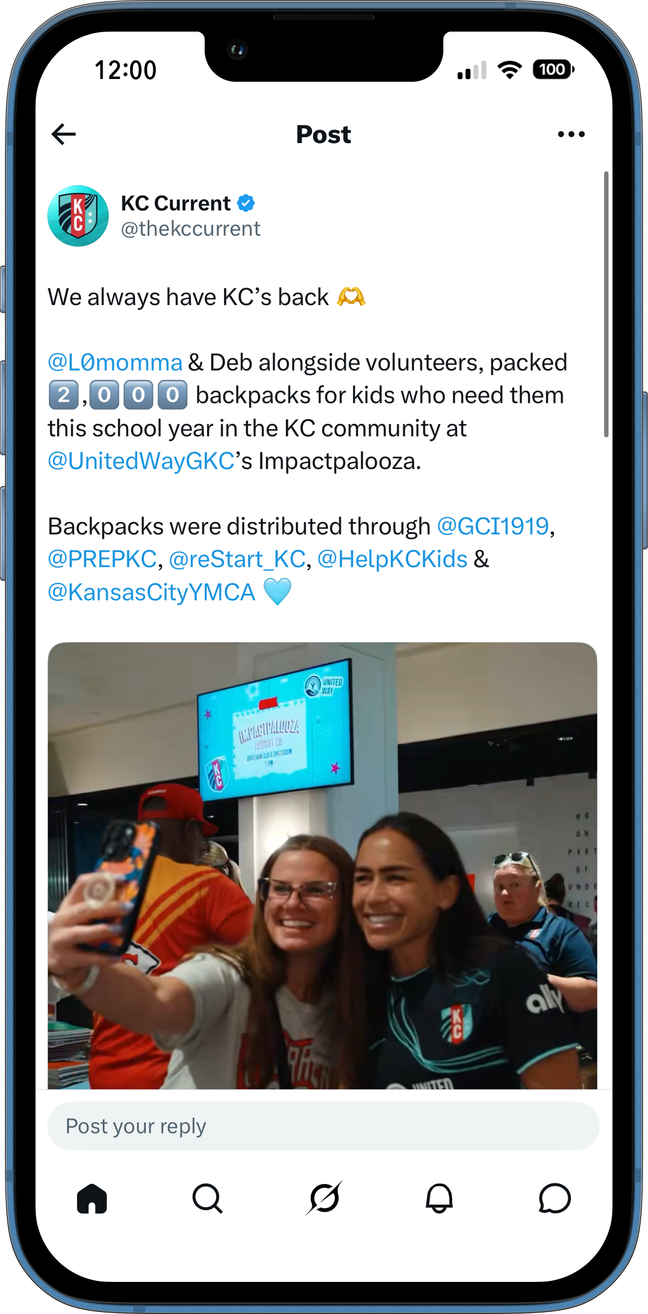 Lo'eau LaBonta, Debinha, and volunteers pack 2,000 backpacks for kids at United Way's Impactpalooza